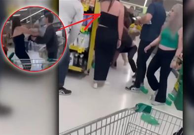 Мајка си го остави бебето за да учествува во масовна женска тепачка во маркет (ВИДЕО)