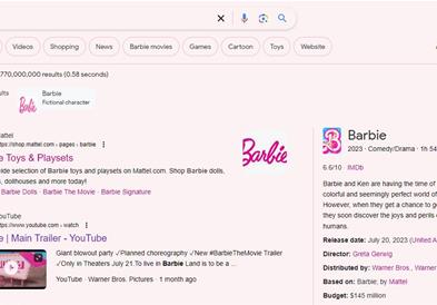 Ако го пребарувате овој филм на „Google“, целиот екран ви станува розов