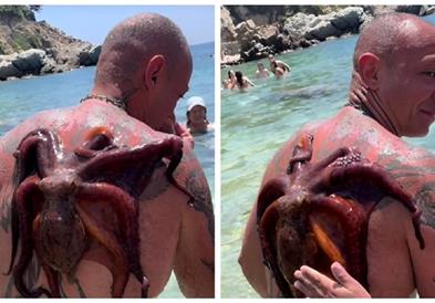 Италијанец уживал во морето во Грција, кога на грбот почувствувал нешто страшно (ВИДЕО)