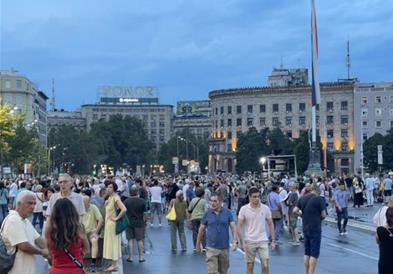 Дванаесетти протест „Србија против насилството“ во Белград долж „медиумска рута“ и РТС