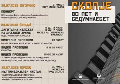 „Скопје во пет и седумнаесет“ - дводневна програма по повод 60 години од скопскиот земјотрес