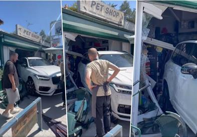 Хаос во Пефкохори: Српска туристка влета со џип во продавница (ВИДЕО)