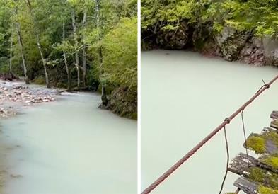 Побеле реката Неретва во БиХ, рибите скокаат од водата по кислород (ВИДЕО)