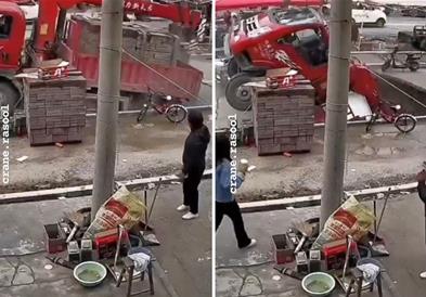 Цел камион пропадна во дупка на асфалтот: Како некој да отвори врата (ВИДЕО)