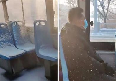 Неверојатна снимка од јавен превоз: Луѓе се возат во автобус, кога наеднаш сѐ е бело (ВИДЕО)