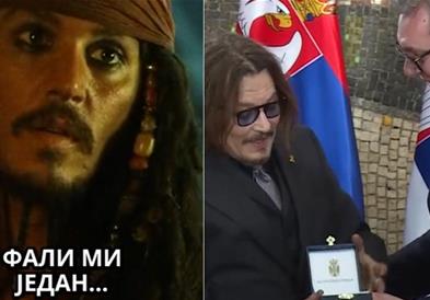 Џони Деп ги губи златниците низ Србија- нова ТикТок објава на Вучиќ (ВИДЕО)
