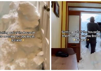 Жител на Исланд покажа како влегува дома кога има снег, снимката е хит (ВИДЕО)