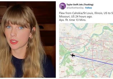 Тејлор Свифт му се заканува со тужба на студент, кој го следи нејзиниот авион преку X 