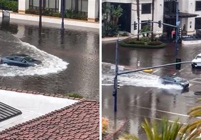 Тесла како подморница: Влезе во вода до покривот и нормално продолжи да вози (ВИДЕО)