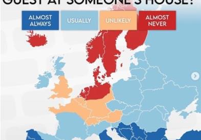 Мапа на гостопримството во Европа