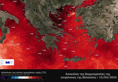 Екстремно високи температури на површината на морето во Грција