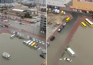 Поплави во Дубаи го затворија аеродромот и патиштата (видео)