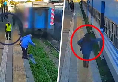 Драма на перон: Сакала да влезе во воз во движење, но се сопнала (ВИДЕО)