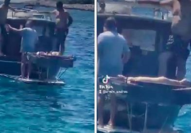 Среде Јадранско Море печат јагне на ражен, снимката е хит (ВИДЕО)