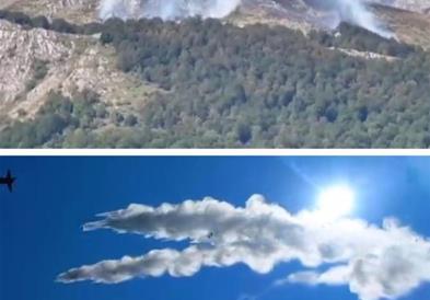 Продолжува гаснењето од воздух и од земја на пожарот во НП „Преспа" во општина Пустец