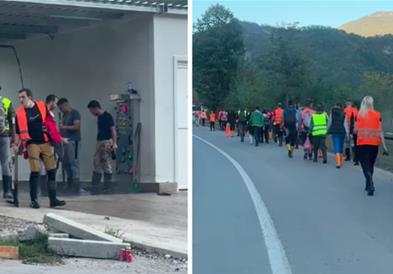 Децата и младите волонтираат во расчистувањето на пустошот по поплавите во БиХ (ВИДЕО)