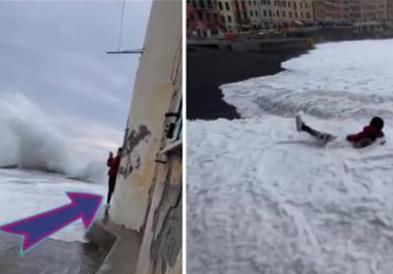 Туристка сакала да сними силна бура во Италија, не поминала добро (ВИДЕО)