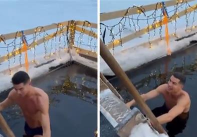 Роналдо влезе во вода на минус 8- снимката има 78 милиони прегледи (ВИДЕО)