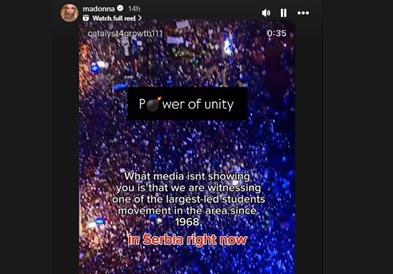 Видео: Мадона ги поддржа протестите во Нови Сад