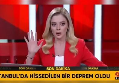 Хаос во студио во Истанбул среде земјотрес- водителката се тресе од страв (ВИДЕО)