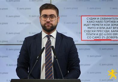 Манасиевски: Судии и обвинители како Наќе Ѓорѓиев и Иџет Мемети кои земаат мито и влијаат врз судски пресуди, бараат плати и до 6.000 евра 