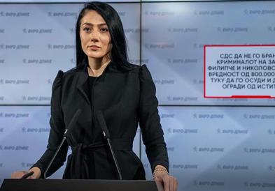 Андоновска: СДС да не го брани криминалот на Заев, Филипче и Николовски во вредност од 800.000 евра, туку да го осуди