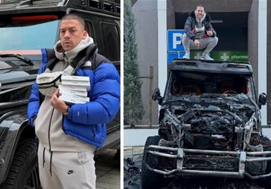 23- годишник е уапсен под сомнение дека го запалил Мерцедесот на Бака Прасе (ВИДЕО)