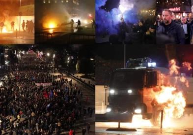 Во протестот во Тирана повредени шест полицајци, приведени 14 лица