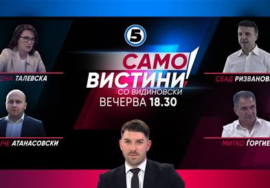 Ивона Талевска, Благојче Атанасовски, Сеад Ризвановиќ и Митко Ѓоргиев во „Само вистини со Видиновски“
