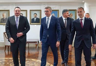 Ристовски и Мицкоски на средба со Чеферин: Фокус на развојот на фудбалот во Македонија