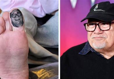 Си го истетовирала Дени Де Вито на ножниот палец, коментарите се хит (ФОТО)