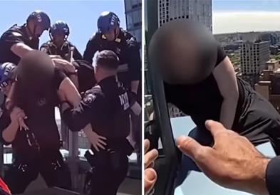 Драма на врв на облакодер: Полицијата спаси жена од страшна смрт (ВИДЕО)