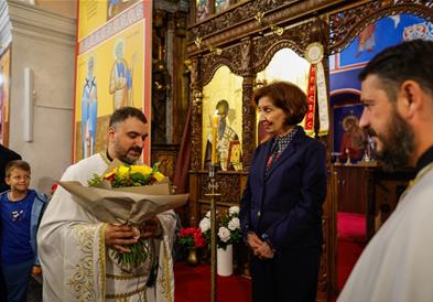 Претседателката Сиљановска-Давкова присуствуаше на богослужбата во црквата „Св. Климент Охридски“ во Љубљана