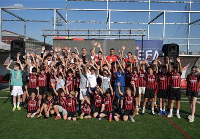 Министерот Ристовски на отворањето на младинскиот фудбалски камп на „AC Milan“ во Скопје