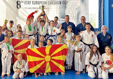 Македонската репрезентација во традиционално карате најуспешна на ЕТКФ Европскиот куп за деца во Софија