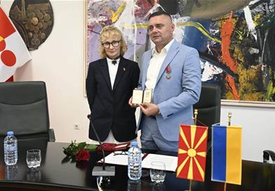 Градоначалникот Јанчев го прими Орденот „За заслуги“ – високо државно признание на Украина
