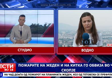 Пожарите на Жеден и на Китка го обвија Скопје во чад, воздухот во градот меѓу најзагадените во светот 