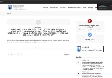 За да се отворат дел од официјалните-веб страни на општините, треба да се знае албанскиот облик на името