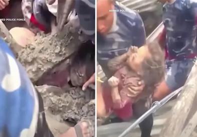 Седумгодишно девојче преживеа четири дена затрупана во калта на Непал (ВИДЕО)
