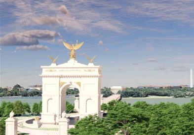 Огромната Триумфална капија на Трамп се претвора во воен комплекс