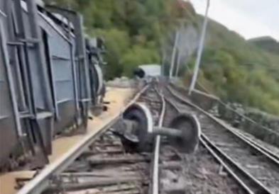 Видео: Воз излета од шините кај Риека, вагоните паднале во провалија 