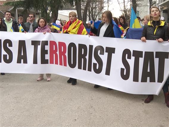 Марш на „Лесја Украинка“ на годишнината од почетокот на војната
