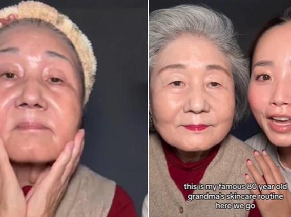 Секојдневна рутина на 80-годишна баба за порцелански тен (видео)