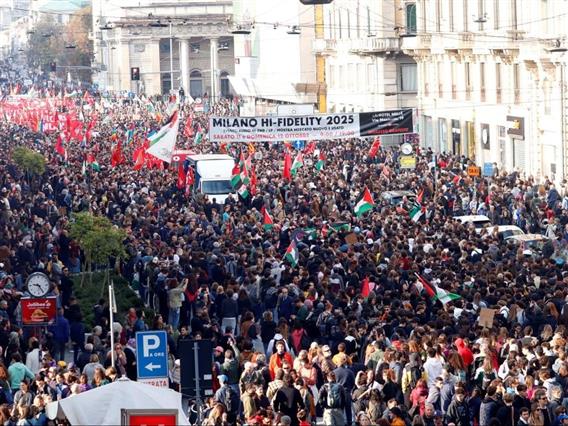 Големи протести во Италија по пресретнувањето на флотилата за помош за Газа