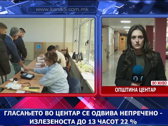 Гласањето во Центар се одвива напречено – излезеноста до 13 часот 22 %