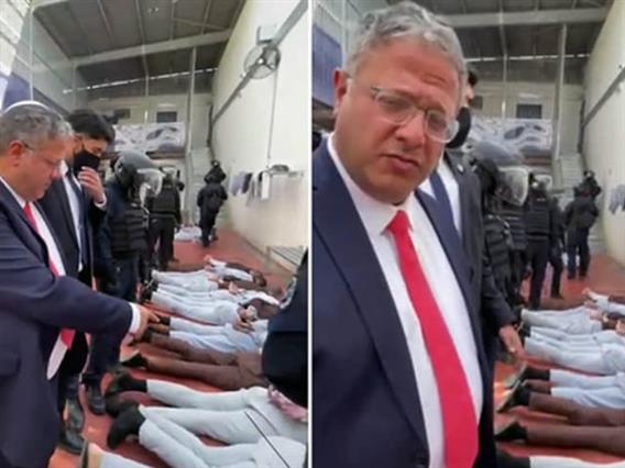 Израелски министер поминува покрај врзани палестински затвореници: Треба да се ликвидираат (ВИДЕО)