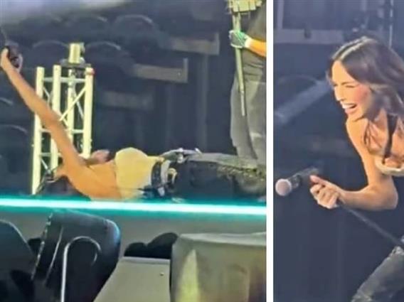 Северина се сопна и падна на сцената среде концерт (ВИДЕО)