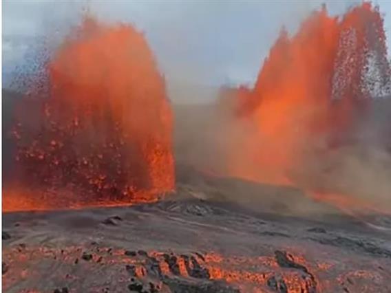 Фонтаните од лава на Хаваи достигнаа височина од 330 метри (ВИДЕО)