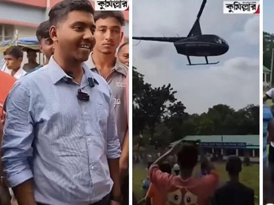 Видео: Како изгледа кога Непалец се враќа од Хрватска? Слетува со хеликоптер, селото го чека...