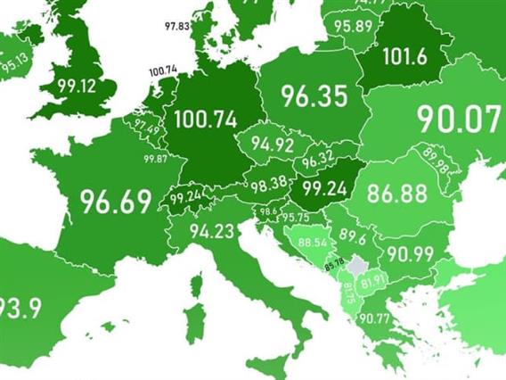 Се појави нова карта за интелигенција на нациите- Македонија на дното во Европа